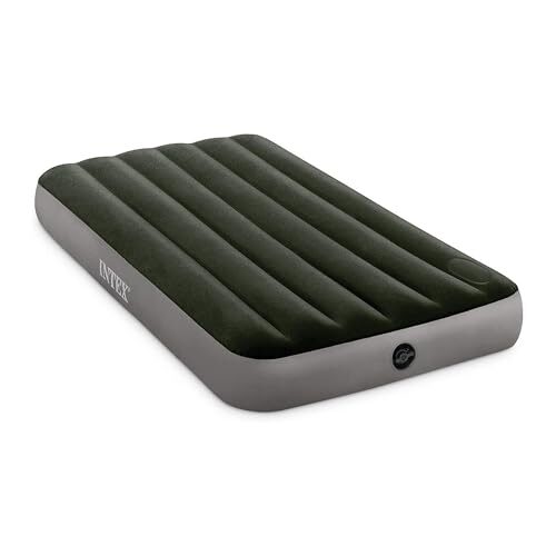 Intex 64762E Dura-Beam Standard Downy Air Mattress: Fiber-Tech – Full Size – Built-in Foot Pump – 10in Bed Height – 600lb Weight Capacity