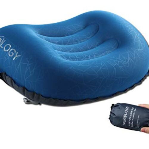 TREKOLOGY Ultralight Inflatable Camping Travel Pillow – ALUFT 2.0 Compressible, Compact, Comfortable, Ergonomic Inflating Pillows for Neck & Lumbar Support While Camp, Hiking, Backpacking