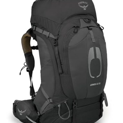 Osprey Atmos AG 65L Men’s Backpacking Backpack, Black, L/XL