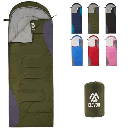 Sleeping Bag for Adults Teens Kids Cold Warm Weather, Portable Waterproof & Lightweight, Compact with Compression Sack, for 3-4 Seasons Camping, Backpacking, Hiking, Travel, Indoors Outdoors